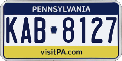 PA license plate KAB8127