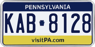 PA license plate KAB8128