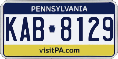 PA license plate KAB8129
