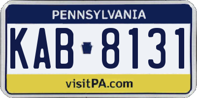 PA license plate KAB8131
