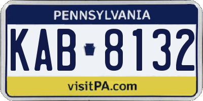 PA license plate KAB8132