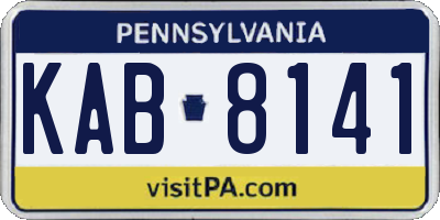PA license plate KAB8141