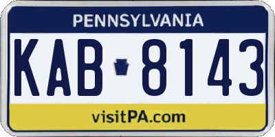 PA license plate KAB8143
