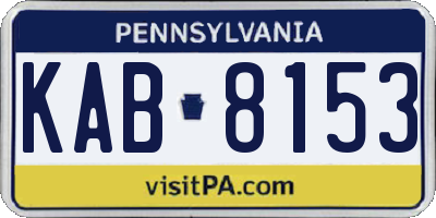 PA license plate KAB8153