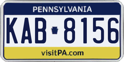 PA license plate KAB8156