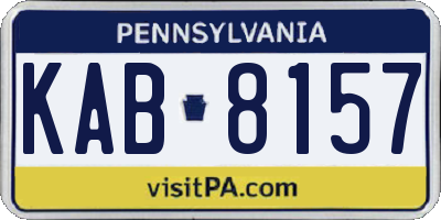 PA license plate KAB8157
