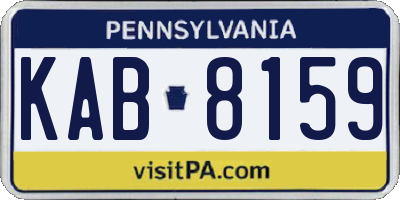 PA license plate KAB8159