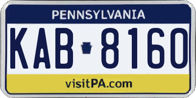 PA license plate KAB8160