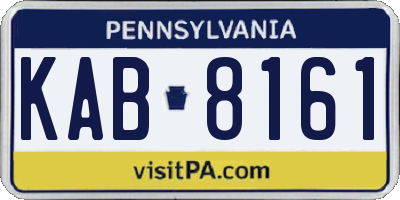 PA license plate KAB8161