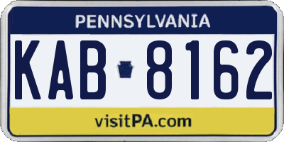 PA license plate KAB8162