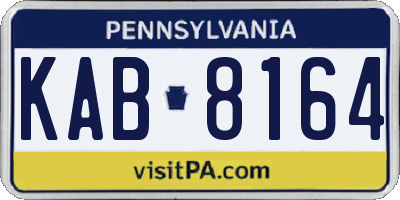 PA license plate KAB8164