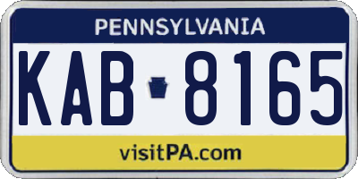 PA license plate KAB8165