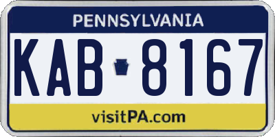 PA license plate KAB8167