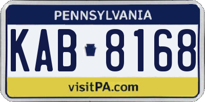 PA license plate KAB8168