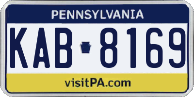 PA license plate KAB8169