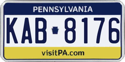 PA license plate KAB8176