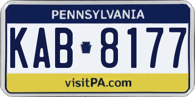 PA license plate KAB8177
