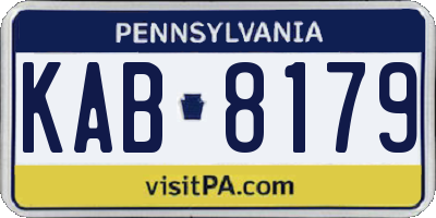 PA license plate KAB8179