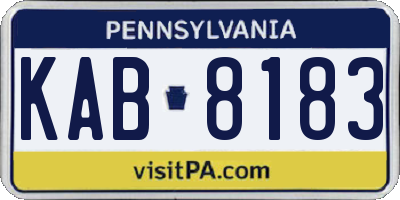 PA license plate KAB8183