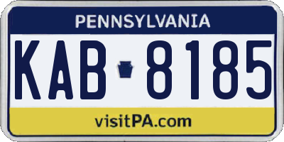 PA license plate KAB8185