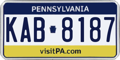 PA license plate KAB8187