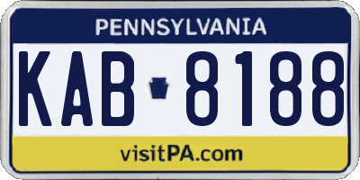 PA license plate KAB8188