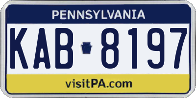 PA license plate KAB8197