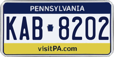 PA license plate KAB8202