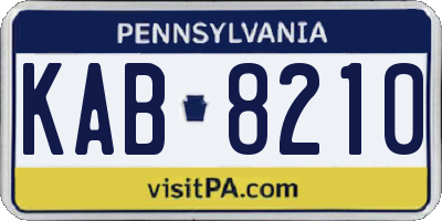 PA license plate KAB8210