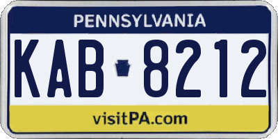 PA license plate KAB8212