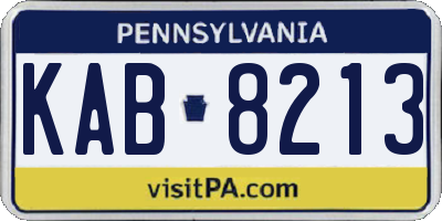 PA license plate KAB8213
