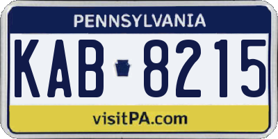 PA license plate KAB8215