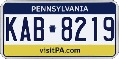 PA license plate KAB8219