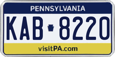 PA license plate KAB8220