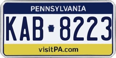 PA license plate KAB8223