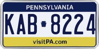 PA license plate KAB8224
