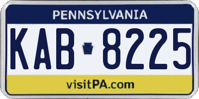 PA license plate KAB8225