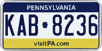 PA license plate KAB8236