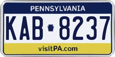 PA license plate KAB8237