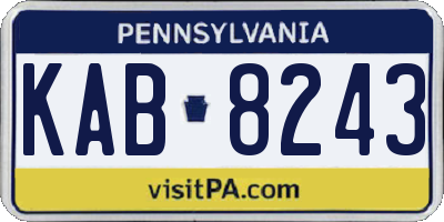 PA license plate KAB8243