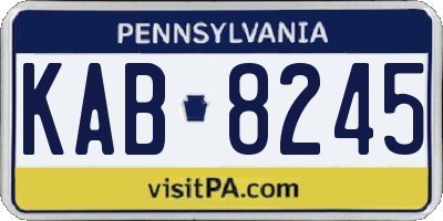 PA license plate KAB8245