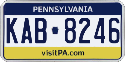 PA license plate KAB8246