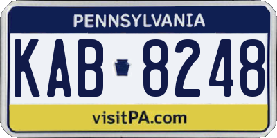 PA license plate KAB8248