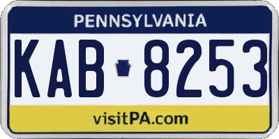 PA license plate KAB8253