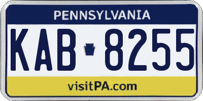 PA license plate KAB8255