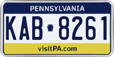 PA license plate KAB8261