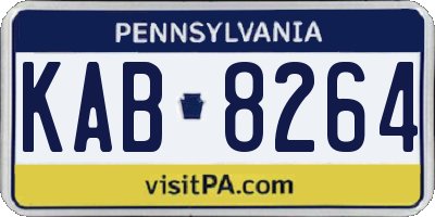 PA license plate KAB8264