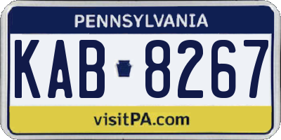 PA license plate KAB8267