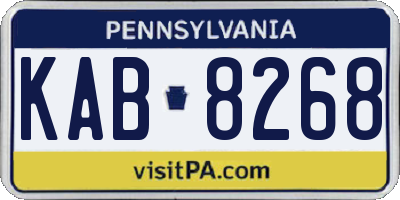 PA license plate KAB8268