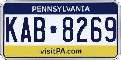 PA license plate KAB8269